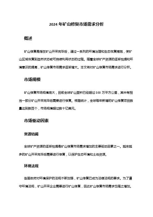 2024年矿山修复市场需求分析