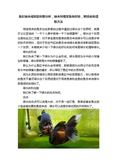 鱼缸绿水成因及利弊分析，绿水对观赏鱼有好处，附培养和清除方法