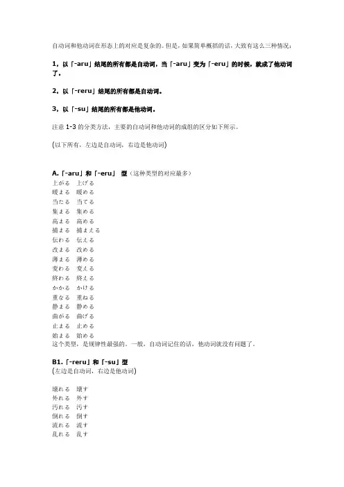 (完整word版)自动词他动词整理表