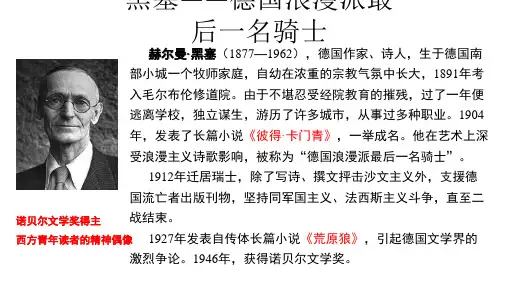 【文学常识】黑塞简介