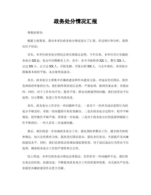 政务处分情况汇报