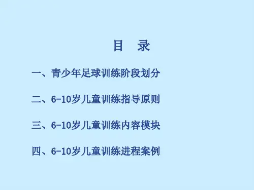 6-10岁儿童足球训练指导原则与方法