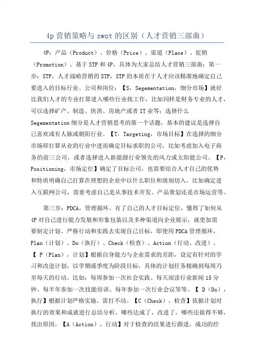4p营销策略与swot的区别(人才营销三部曲)