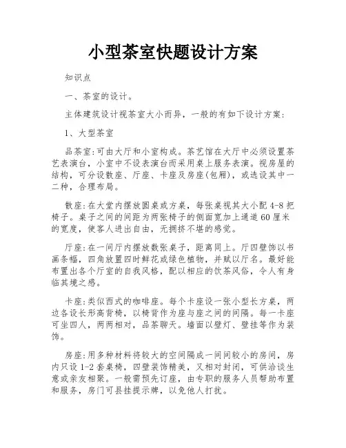 小型茶室快题设计方案