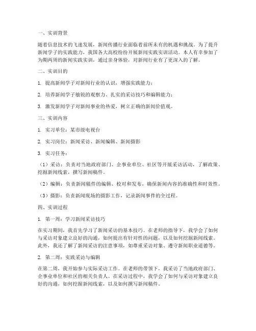 新闻实践实训报告