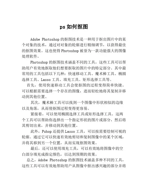 ps如何抠图