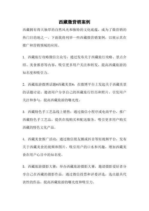 西藏微营销案例