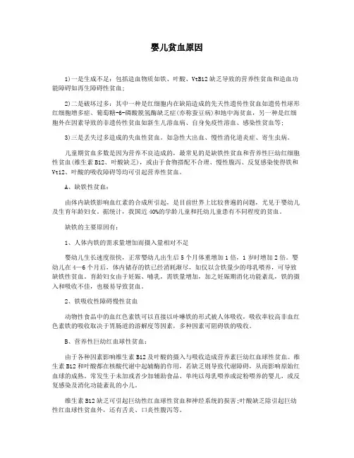 婴儿贫血原因