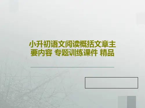 小升初语文阅读概括文章主要内容 专题训练课件 精品共26页文档