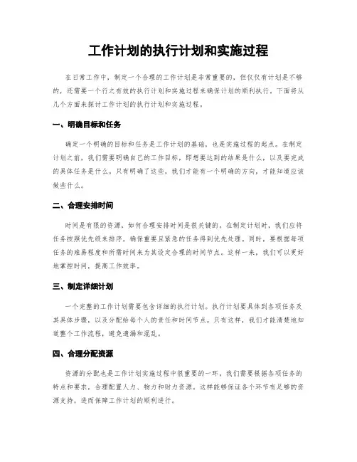 工作计划的执行计划和实施过程