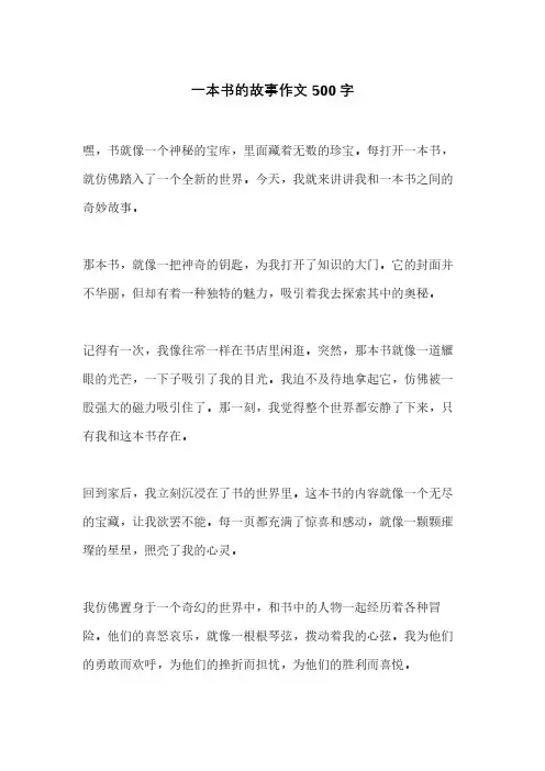 一本书的故事作文500字