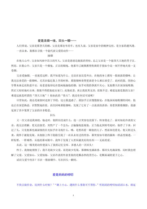 2010年全国各地中考满分作文大全(共280篇Word版)正文部分1