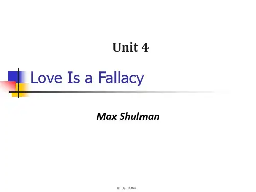 最新高级英语课件 Love is a Fallacy精品课件