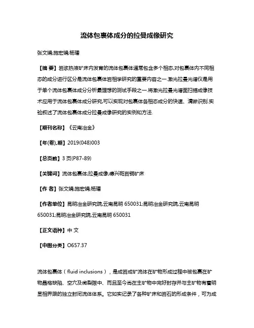 流体包裹体成分的拉曼成像研究