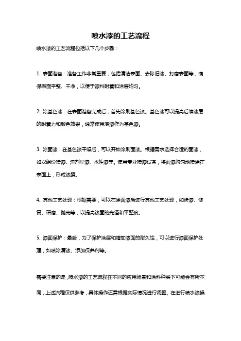 喷水漆的工艺流程