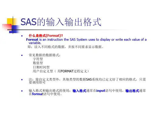 SAS的输入输出格式2011