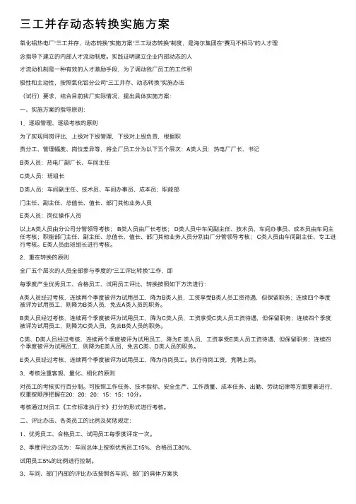 三工并存动态转换实施方案