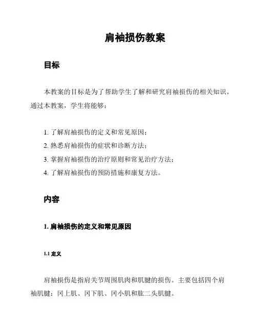 肩袖损伤教案