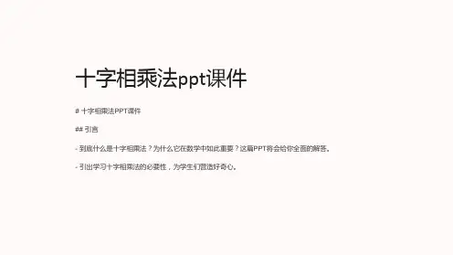 十字相乘法课件