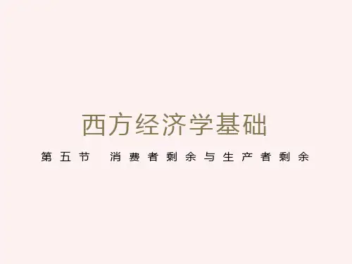 西方经济学基础5消费与生产者剩余