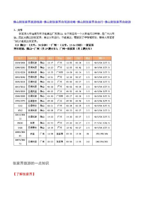 佛山到张家界旅游线路-佛山到张家界自驾游攻略-佛山到张家界自由行-佛山到张家界自助游
