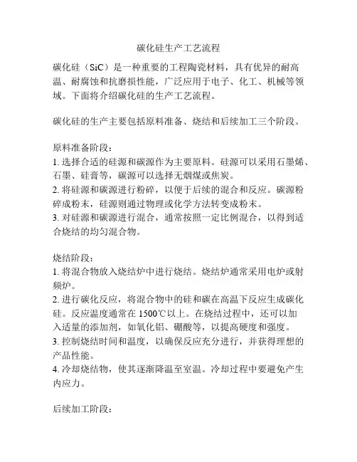 碳化硅生产工艺流程