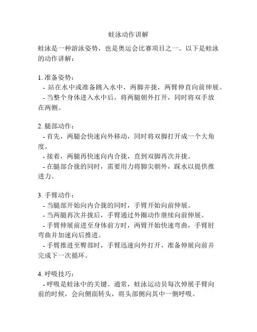 蛙泳动作讲解