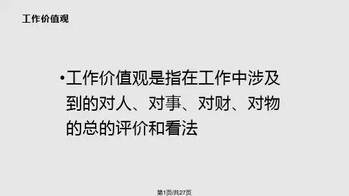 树立正确的工作价值观PPT课件