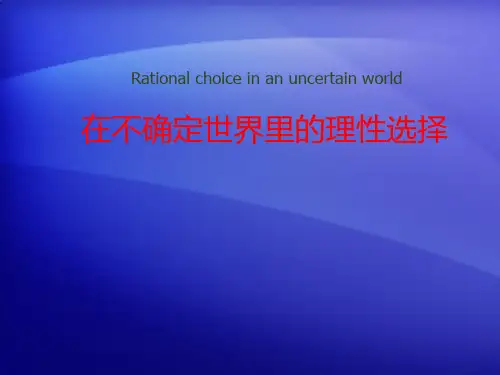 不确定世界的理性选择ppt