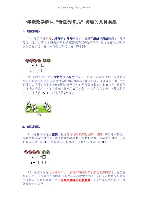 一年级数学解决看图列式问题常见题型