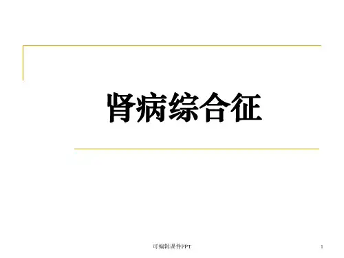 肾病综合症PPT课件
