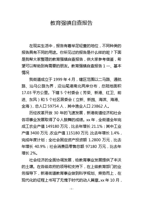 教育强镇自查报告