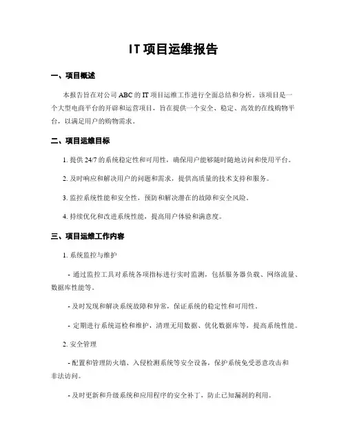 IT项目运维报告