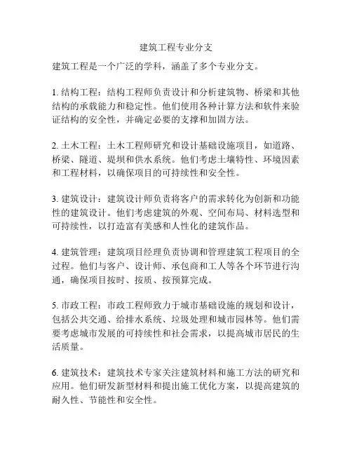 建筑工程专业分支