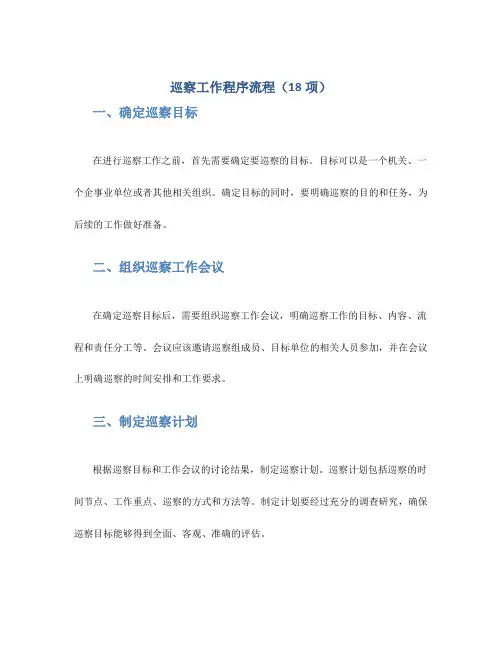 巡察工作程序流程(18项)