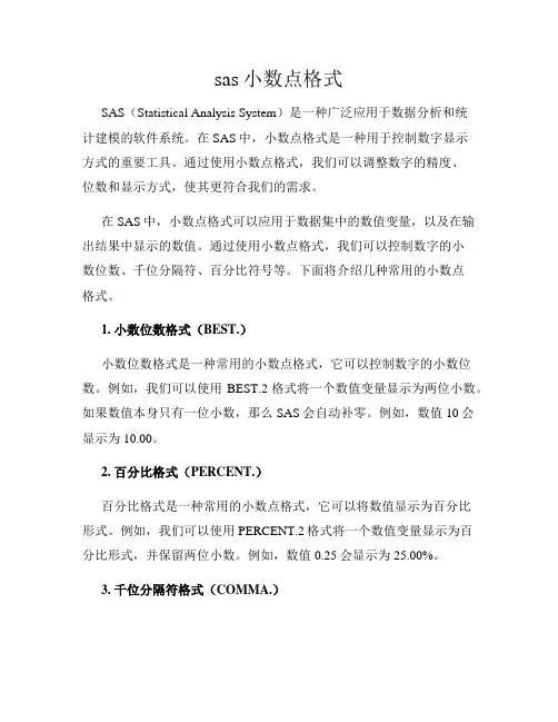 sas小数点格式