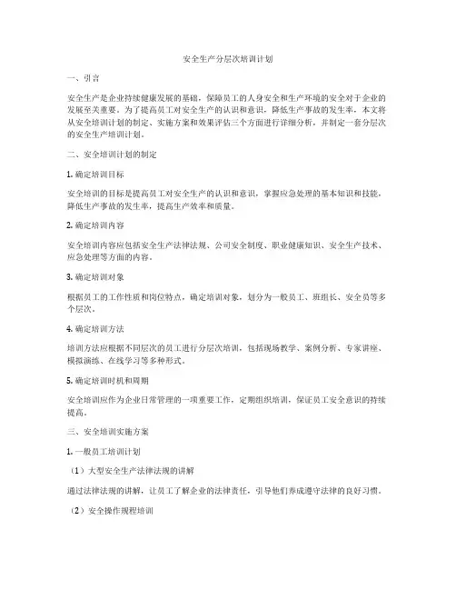安全生产分层次培训计划