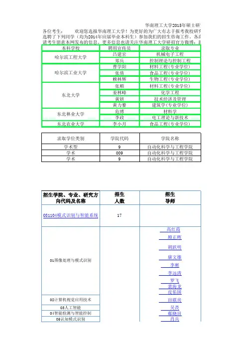 华南理工模式识别与智能系统