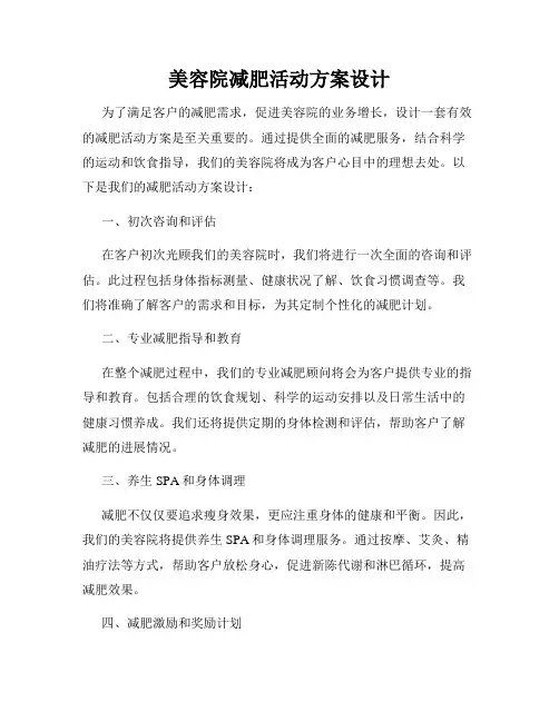 美容院减肥活动方案设计