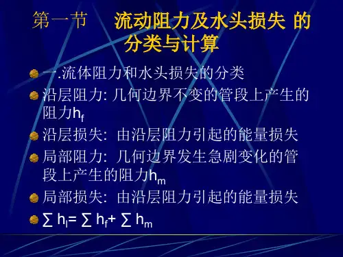 流体力学流动阻力及能量损失