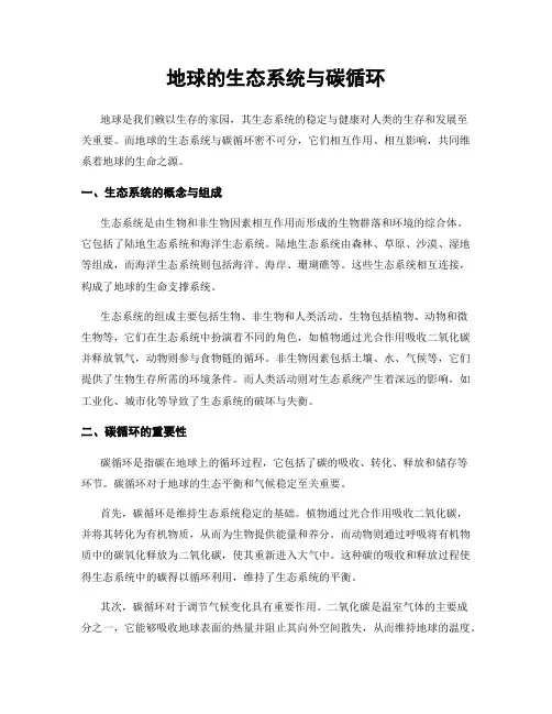 地球的生态系统与碳循环