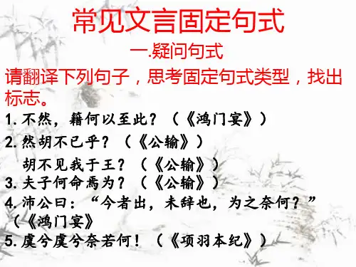 2025届高考专题复习：常见文言固定句式+