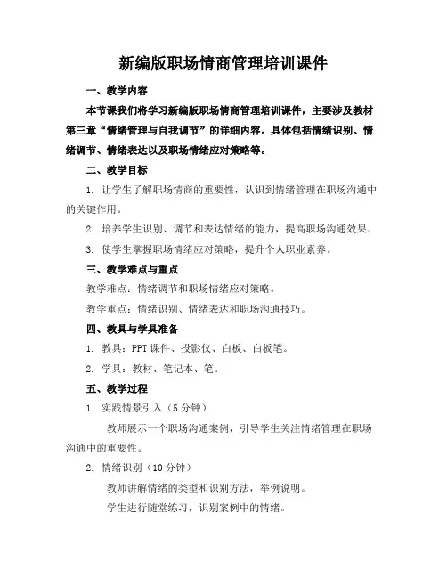 新编版职场情商管理培训课件