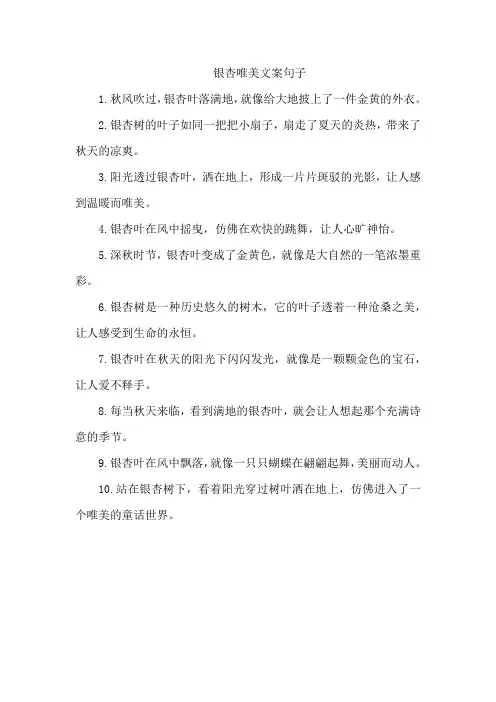 银杏唯美文案句子