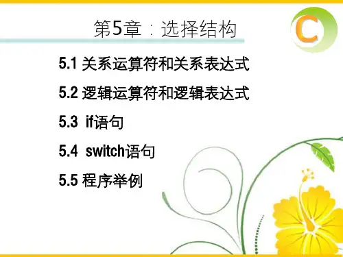C程序设计第三版教材PPT第5章讲稿