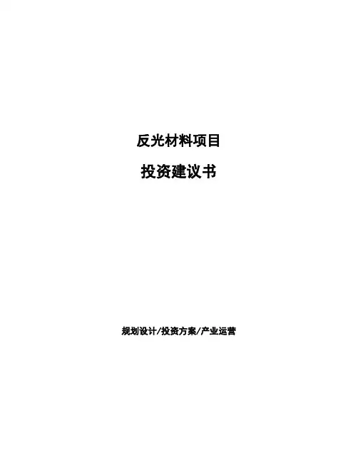 反光材料项目投资建议书