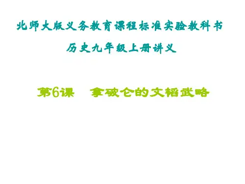 九年级历史拿破仑的文韬武略1