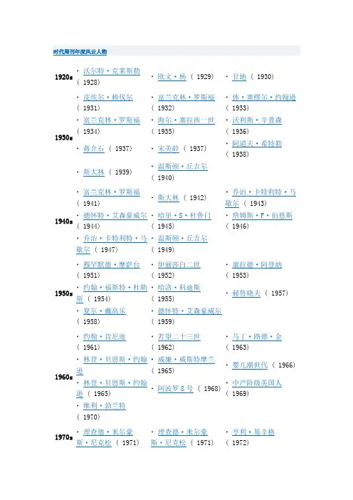 时代周刊年度风云人物