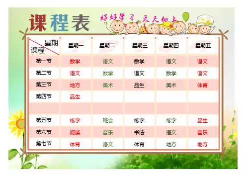 中小学课程表模板打印版5(可编辑)