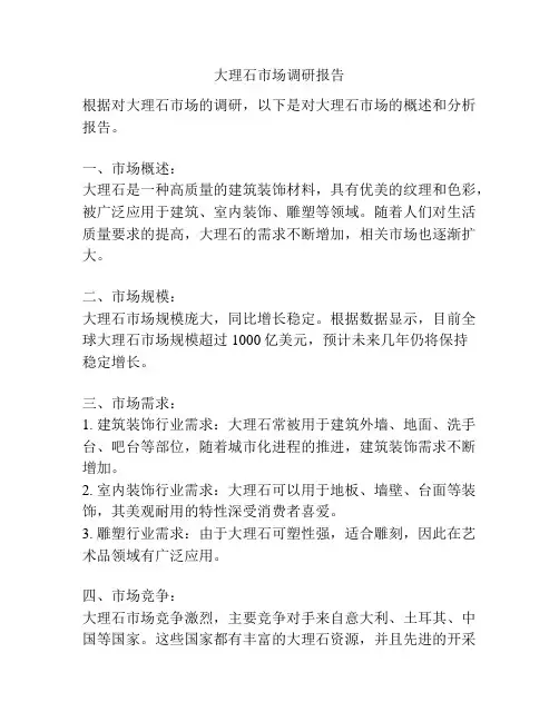 大理石市场调研报告